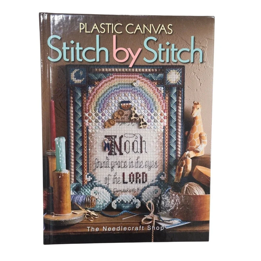 Stitch by Stitch Craft Book Plastic Canvas Yarn Needlework Patterns Vintage
